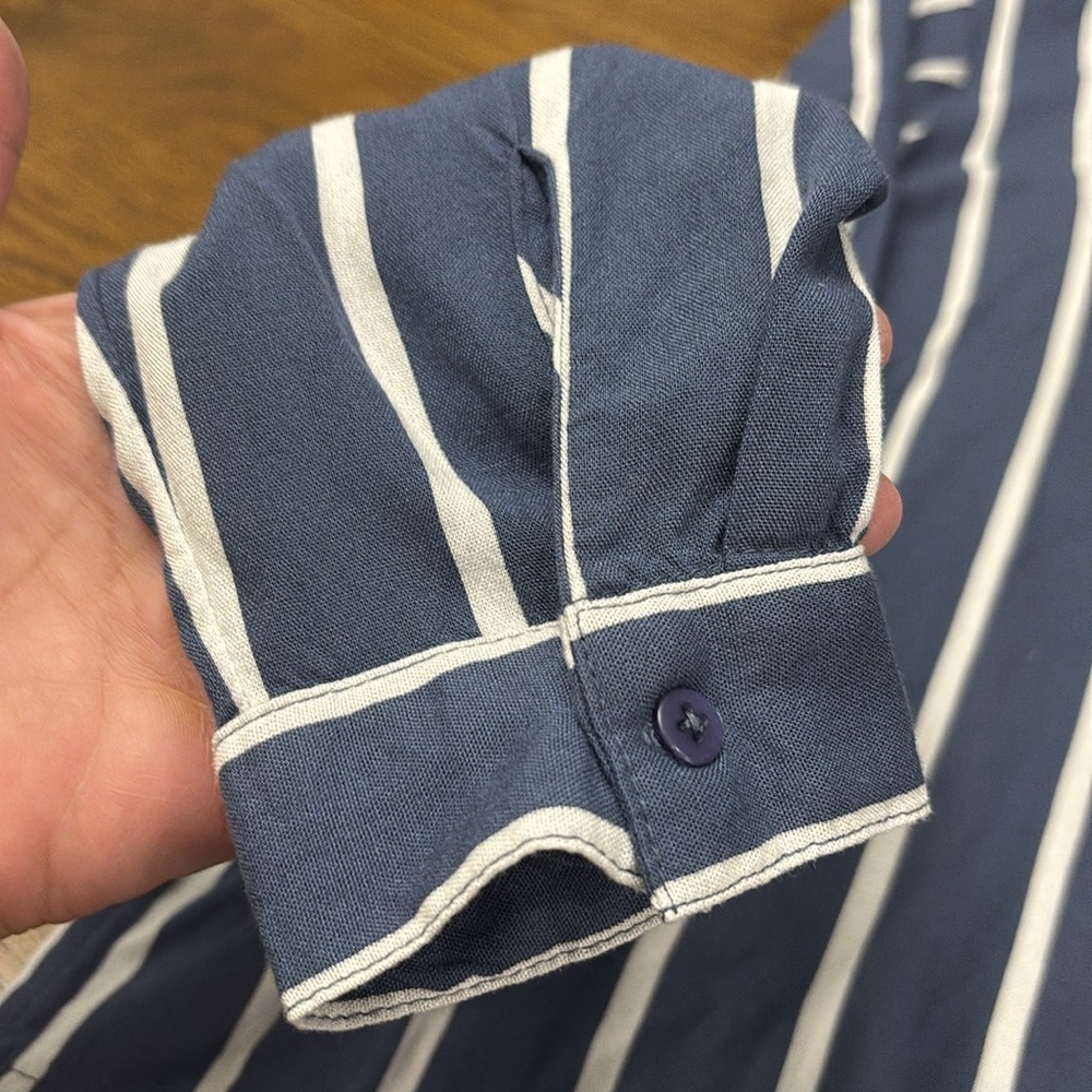 KAFFE Navy and White Striped Blouse - Picture 6 of 11